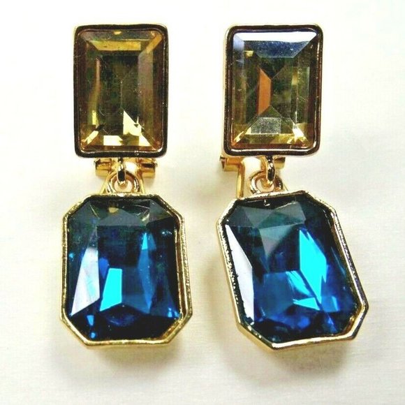 JARDIN Gold Plated Multi-Color Glass Dangle Earrings - Picture 4 of 7